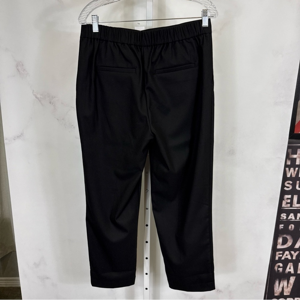 Loft Womens Black Pleated Slacks Elastic Stretch Waist Pull On Size M NEW $79.50 - Picture 4 of 8